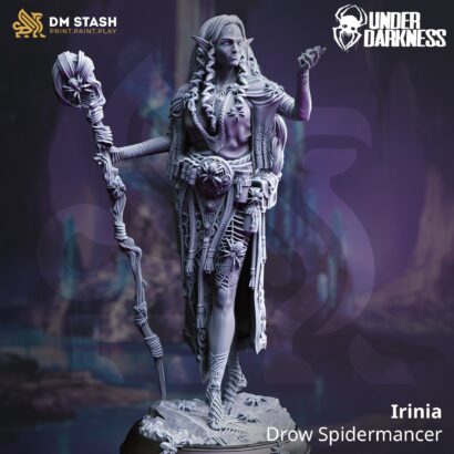 Irinia - Drow Spidermancer | DM-Stash | 3D-Druck-Miniatur | Tabletop | Lifting the Veil Pt ll - Under Darkness| DnD 5e + Datenblatt