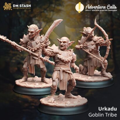Urkadu Goblin Tribe 3x | DM-Stash | 3D-Miniatur | Tabletop | Lifting the Veil Pt l - Adventure Calls| Goblins| DnD 5e+Datenblatt