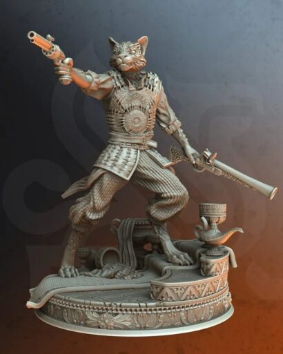 Sultan’s Bodyguard – Kara’Ta | DM-Stash | Miniatur | Rollenspiel | Tabletop | Cat-Folk | Fighter | DnD 5e + Datenblatt