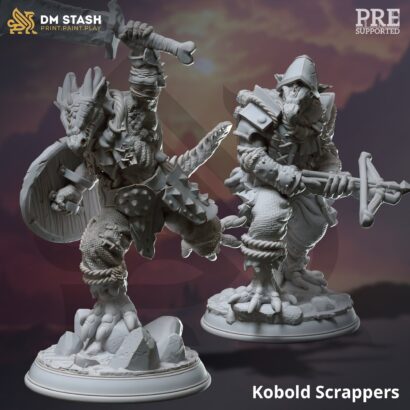 2x Kobold Scrappers|3D-Minis|32mm & 40mm| DM-Stash - The Dragon Pact|Tabletop|DnD 5e+Datenblatt|Miniature|Mensch