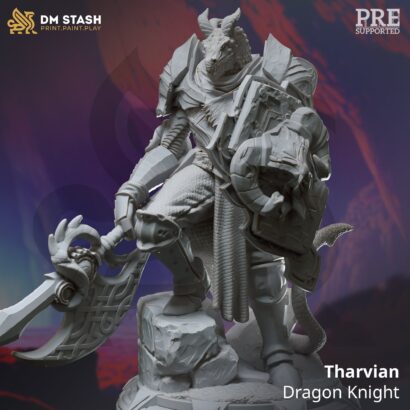 Tharvian - Dragon Knight|DM-Stash - The Dragon Pact|3D-Miniatur|Tabletop|DnD 5e+Datenblatt|Miniature|Mensch|Drachengeborener