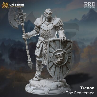 Trenon the Redeemed|DM-Stash - The Dragon Pact|3D-Miniatur|Tabletop|DnD 5e+Datenblatt|Miniature|Mensch|Ork