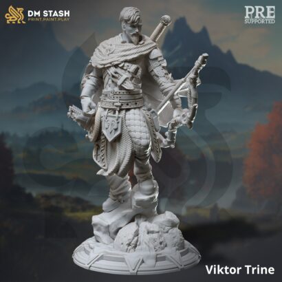 Viktor Trine|DM-Stash - The Dragon Pact|3D-Miniatur|Tabletop|DnD 5e+Datenblatt|Miniature|Mensch|Hunter|Drachenjäger