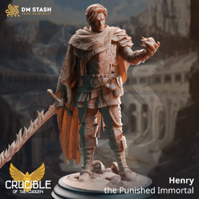 Henry the Punished Immortal|DM-Stash|3D-Miniatur|Tabletop| Crucible of the Chosen-Blood fot the Gods|DnD 5e+Datenblatt