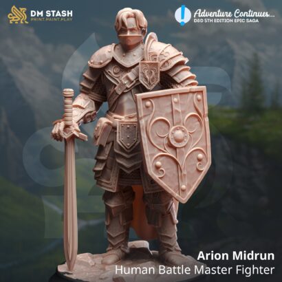 Arion Midrun - Human Battle Master Fighter | DM-Stash | Miniatur | Tabletop | lll Omens Pt I:Adventure Continues|Krieger|DnD 5e + Datenblatt