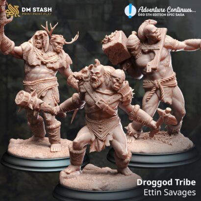 Droggod Tribe - Ettin Savages| DM-Stash | Miniatur | Tabletop | lll Omens Pt I:Adventure Continues|Ettin|DnD 5e + Datenblatt