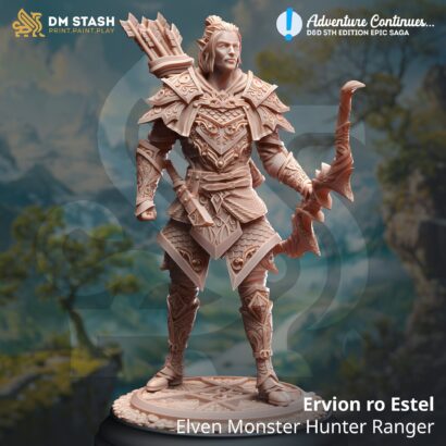 Ervion ro Estel Elven Monster Hunter Ranger | DM-Stash | Miniatur | Tabletop | lll Omens Pt I:Adventure Continues|Jäger|DnD 5e+Datenblatt