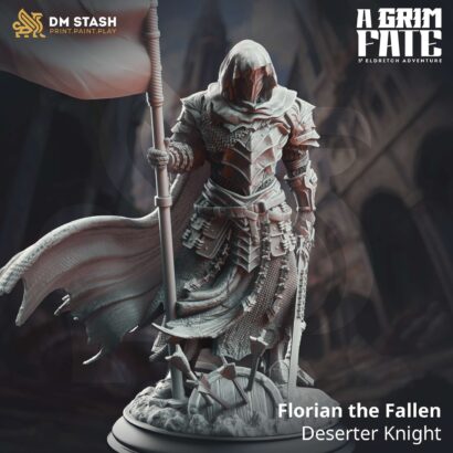 Florian the Fallen-Deserter Knight | DM-Stash | 3D-Miniatur | Tabletop | lll Omens - A Grim Fate|Knight|DnD 5e+Datenblatt|Eldritch Adventure