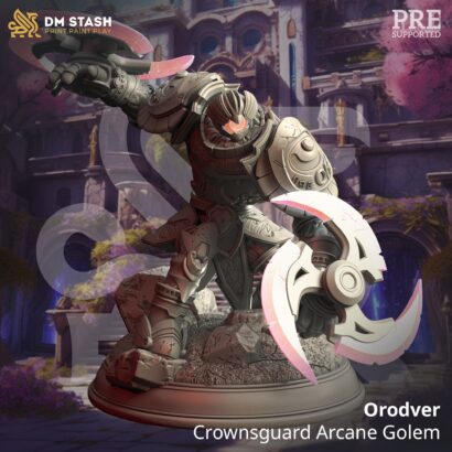 Orodver - Crownsguard Arcane Golem|DM-Stash|3D-Miniatur|Tabletop| The Siege of Nirloom|Tüftler|DnD 5e+Datenblatt|Golem