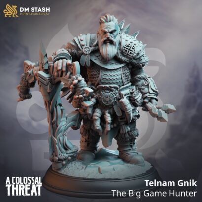 Telnam Gnik - The Big Game Hunter|DM-Stash|3D-Miniatur|Tabletop|A Colossal Thread-Escape from Khandara|König|DnD 5e+Datenblatt|Jäger