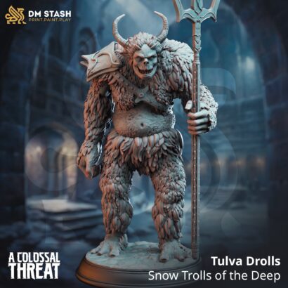 Tulva Drolls-Snow Trolls | 3 versch. Trolle 3D-Mini|DM-Stash | Tabletop | A Colossal Thread-Escape from Khandara|DnD 5e+Datenblatty|3d druck