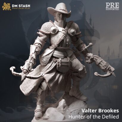 Valter Brookes - Hunter of the Defiled|DM-Stash|3D-Miniatur|Arisen Depths l -Hex Hunters of Brightstone|König|DnD 5e+Datenblatt|Hunter|Jäger