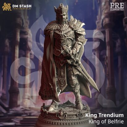 King Trendium - King of Belfrie|DM-Stash|3D-Miniatur|Tabletop| The Siege of Nirloom|König|DnD 5e+Datenblatt|Psioniker
