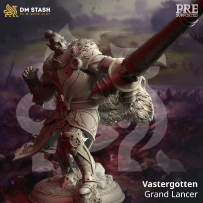 Vastergotten - Grand Lancer|DM-Stash|3D-Miniatur|Tabletop| The Siege of Nirloom|König|DnD 5e+Datenblatt| Lanzen Träger