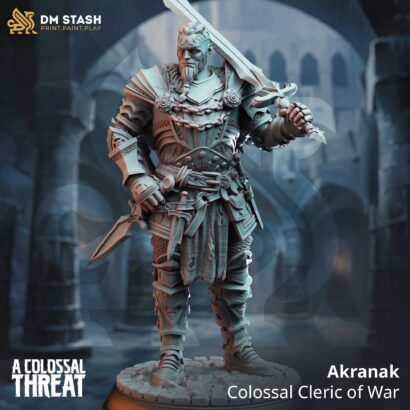 Akranak - Colossal Cleric of War|DM-Stash|3D-Miniatur|Tabletop|A Colossal Thread-Escape from Khandara|König|DnD 5e+Datenblatt|Barbar
