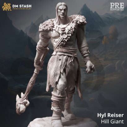 Hyl Reiser- Hill Giant|DM-Stash|3D-Miniatur|Arisen Depths l -Hex Hunters of Brightstone|König|DnD 5e+Datenblatt|Riese