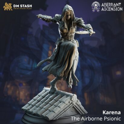 Karena - The Airborne Psionic|DM-Stash|3D-Miniatur|Tabletop| lll Omens-Part 3: Aberrant Ascension|DnD 5e+Datenblatt|Eldritch Adventure