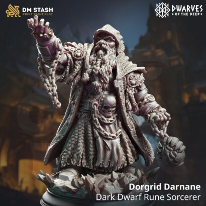 Dorgrid Darnane-Dark Dwarf Rune Sorcerer  | DM-Stash | 3D-Miniatur | Tabletop | The Rupture Pt II: Dwarves of the Deep| DnD 5e+Datenblatt