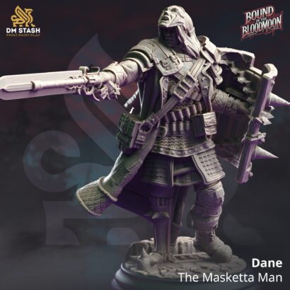 Dane - The Masketta Man |DM-Stash| 3D-Miniatur | Tabletop |Rupture Pt III - Bound in the Bloodmoon|Knight|DnD 5e+Datenblatt