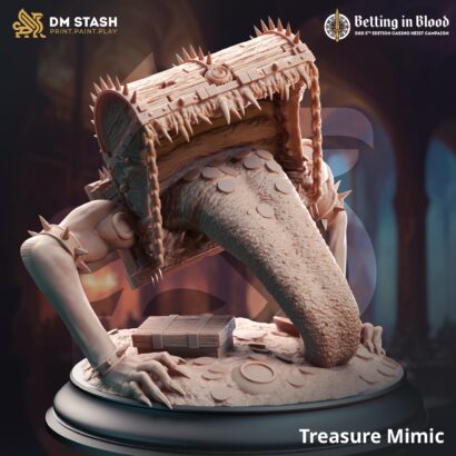 Treasure Mimic |DM-Stash| 3D-Miniatur | Tabletop |Betting in Blood|Monster|DnD 5e+Datenblatt