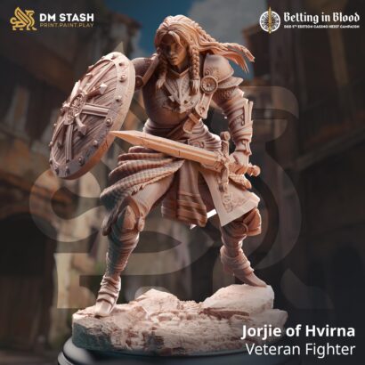 Jorjie of Hvirna - Veteran Fighter |DM-Stash| 3D-Miniatur | Tabletop |Betting in Blood|Fighter |DnD 5e+Datenblatt