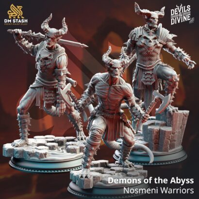 3 x Demons of the Abyss - Nosmeni Warriors|3D-Minis|32mm|40mm|DM-Stash|Devils & Divine|DnD5e+Datenblatt