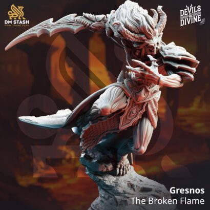 Gresnos - The Broken Flame|DM-Stash|3D-Miniatur|Tabletop|Feet First Into Hell|Deamon|Dämon|DnD 5e+Datenblatt