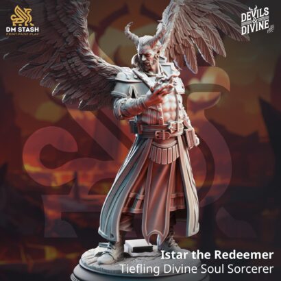 Istar the Redeemer - Tiefling Divine Soul Sorcerer|DM-Stash|3D-Miniatur|Tabletop|Feet First Into Hell|Tiefling | Sorcerer|DnD 5e+Datenblatt