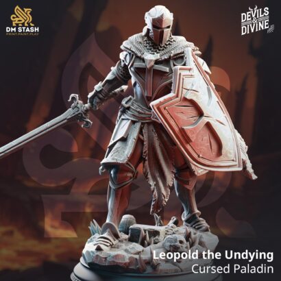 Leopold the Undying - Cursed Paladin|DM-Stash|3D-Miniatur|Tabletop|Feet First Into Hell|Paladin|DnD 5e+Datenblatt