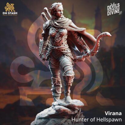 Virana - Hunter of Hellspawn|DM-Stash|3D-Miniatur|Tabletop|Feet First Into Hell|Hunter|DnD 5e+Datenblatt