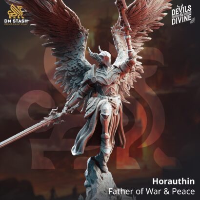 Horauthin - Father of War & Peacer|DM-Stash|3D-Miniatur|Tabletop|Feet First Into Hell|Engel|Angel|DnD 5e+Datenblatt