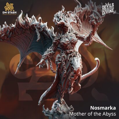 Nosmarka - Mother of the Abyss|DM-Stash|3D-Miniatur|Tabletop|Feet First Into Hell|Tiefling | Deamon | Dämon |DnD 5e+Datenblatt