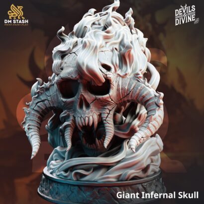Giant Infernal Skull|DM-Stash|3D-Miniatur|Tabletop|Feet first into Hell|DnD 5e+Datenblatt|Skull