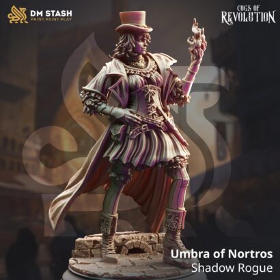 Umbra of Nortros - Shadow Rogue|3D-Minis|32mm|40mm|DM-Stash|Cogs of Revolution|DnD5e+Datenblatt|Human|Steampunk|Miniature|DnD-Mini