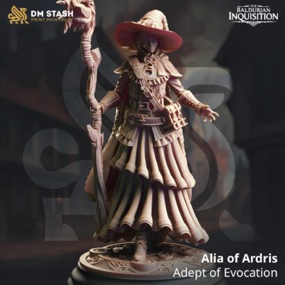 Alia of Ardris - Adept of Evocation |DM-Stash|3D-Miniatur|Tabletop|The Baldurian Inquisition - Liberty of Death Pt ll |DnD 5e+Datenblatt