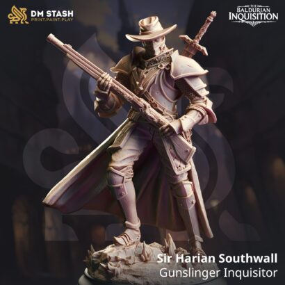 Sir Harian Southwall Gunslinger Inquisitor|DM-Stash|3D-Miniatur|Tabletop|The Baldurian Inquisition-Liberty of Death Pt ll|DnD 5e+Datenblatt