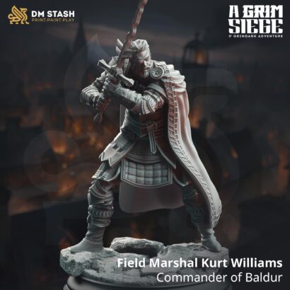 Field Marshal Kurt Williams - Commander of Baldur |3D-Minis|32mm|40mm|DM-Stash|A Grim Siege|DnD5e+Datenblatt|Miniature|DnD-Mini|Grimdark