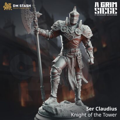 Ser Claudius - Knight of the Tower |3D-Minis|32mm|40mm|DM-Stash|A Grim Siege|DnD5e+Datenblatt|Miniature|DnD-Mini|Grimdark