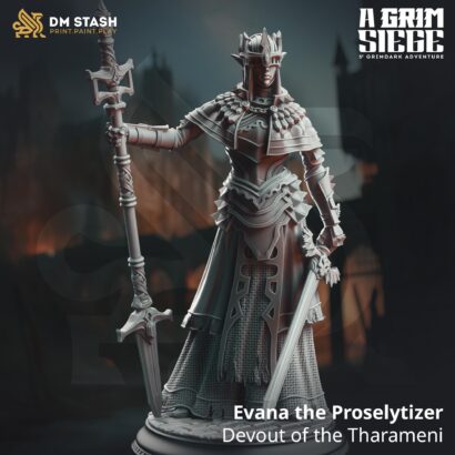 Evana the Proselytizer - Devout of the Tharameni |3D-Minis|32mm|40mm|DM-Stash|A Grim Siege|DnD5e+Datenblatt|Miniature|DnD-Mini|Grimdark