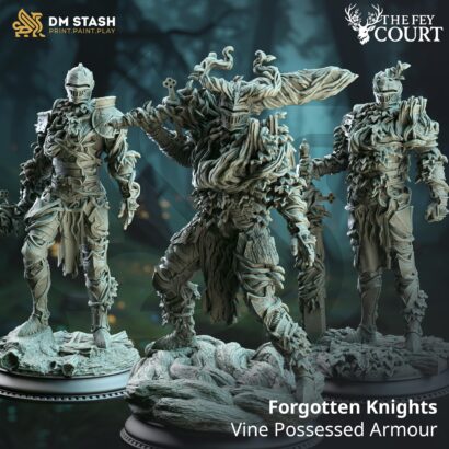3x Forgotten Knights - Vine Possessed Armour|DM-Stash|3D-Miniatur|Tabletop|The Fey Court |Knights |Knight|DnD 5e+Datenblatt