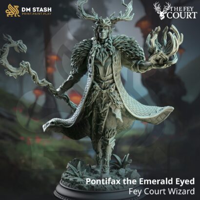 Pontifax the Emerald Eyed - Fey Court Wizard|DM-Stash|3D-Miniatur|Tabletop|The Fey Court |Wizard|Feywalker|DnD 5e+Datenblatt