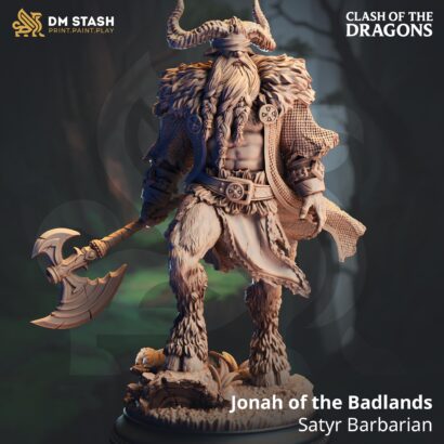 Jonah of the Badlands - Satyr Barbarian | DM-Stash|3D-Miniatur|Tabletop|Clash of the Dragons: One Evil for Another|DnD 5e+Datenblatt