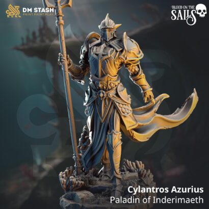 Cylantros Azurius - Paladin of Inderimaeth | DM-Stash|3D-Miniatur|Tabletop|Blood on the Sails: The Cursed Voyage|DnD 5e+Datenblatt