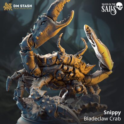 Snippy - Bladeclaw Crab| DM-Stash|3D-Miniatur|Tabletop|Blood on the Sails: One The Cursed Voyage|DnD 5e+Datenblatt