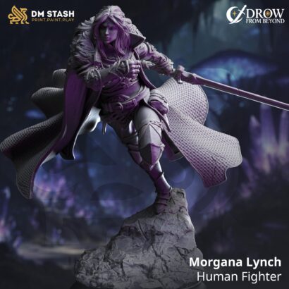 Morgana Lynch - Human Fighter | DM-Stash|3D-Miniatur|Tabletop| Elsebound Chronicles - Drow From Beyond |DnD 5e+Datenblatt