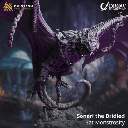 Sonari-the-Bridled-Bat-Monstrosity | DM-Stash|3D-Miniatur|Tabletop| Elsebound Chronicles - Drow From Beyond |DnD 5e+Datenblatt
