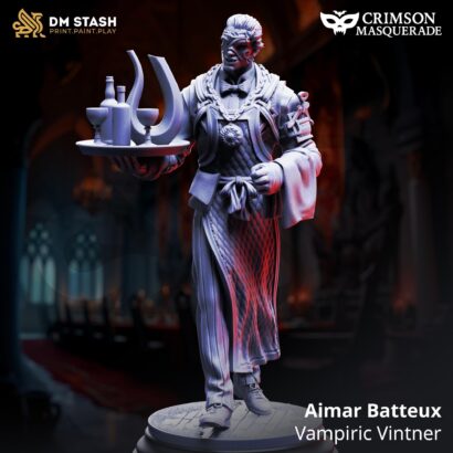 Aimar Batteux - Vampiric Vintner - Masked+Unmasked| DM-Stash|3D-Miniatur|Tabletop|Red Autumn Pt I - Crimson Masquerade|DnD 5e+Datenblatt