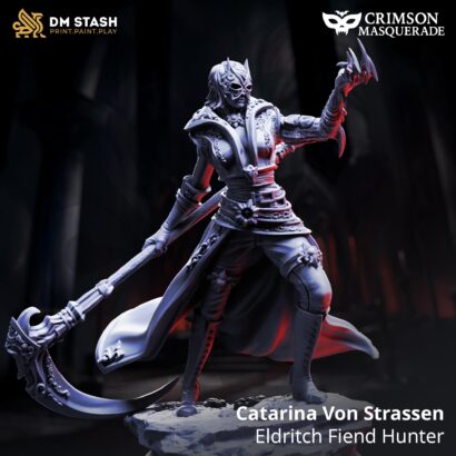 Catarina Von Strassen - Eldritch Fiend Hunter - Masked+Unmasked| DM-Stash|3D-Miniatur||Red Autumn PtI - Crimson Masquerade|DnD 5e+Datenblatt