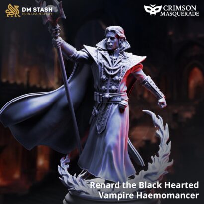 Renard the Black Hearted - Vampire Haemomancer| DM-Stash|3D-Miniatur|Tabletop|Red Autumn Pt I - Crimson Masquerade|DnD 5e+Datenblatt
