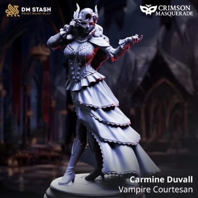 Carmine Duvall - Vampire Courtesan| DM-Stash|3D-Miniatur|Tabletop|Red Autumn Pt I - Crimson Masquerade|DnD 5e+Datenblatt
